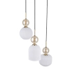 Wisząca lampa do przedpokoju Sophia Cognac ryflowana biały czarny