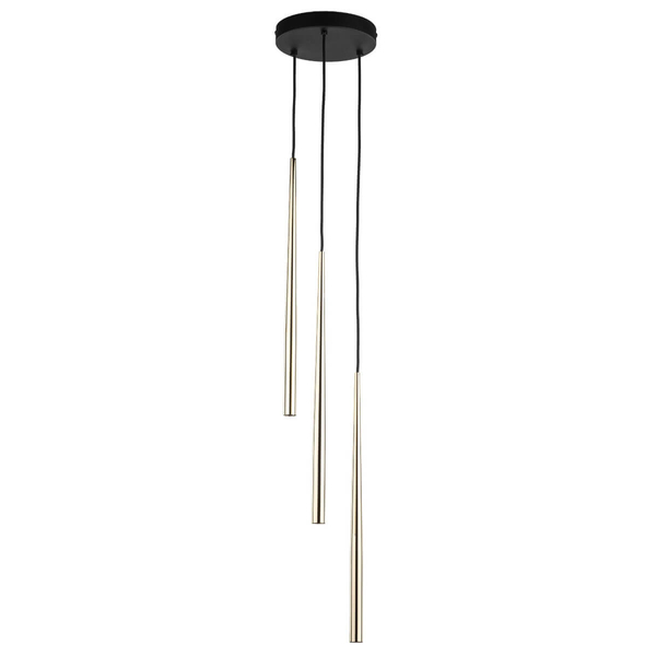 Kaskadowa lampa wisząca Piano 10117 rurka tuby złota czarna