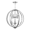 Okrągła lampa wisząca QN-MONDO8 okrąg geometryczna chrom
