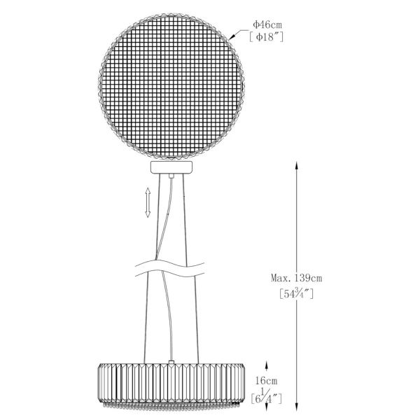 Lampa wisząca PRINCE P0360-05B-F4AC kryształowa glamour przezroczysty