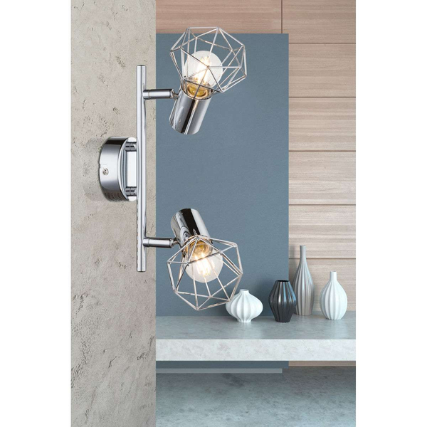 Plafon LAMPA sufitowa XARA 54802-2 Globo druciana OPRAWA ścienna KINKIET regulowany drut chrom