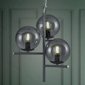 Modernistyczna LAMPA wisząca PURE 302000342 Trio loftowa OPRAWA szklane kule zwis grafitowy przydymiony