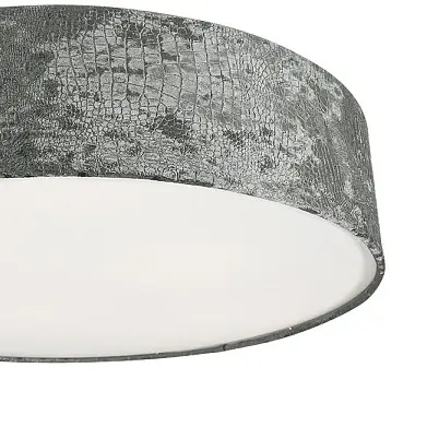Tkaninowy plafon CROCO 8956 okrągły do jadalni szary