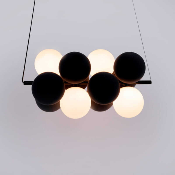 Lampa kulista wiesząca Vino ABR-GRAPPA-H-S Abruzzo balls czarne białe