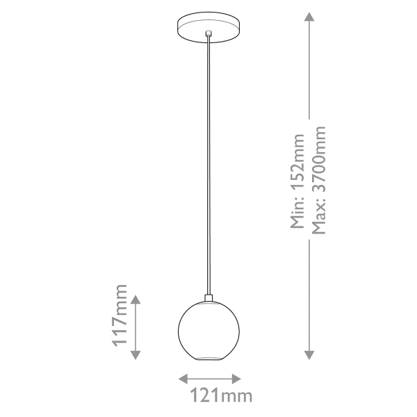 Kulista wisząca lampa Marni QN-MARNI-1P-NBR LED 5W 3000K mosiądz