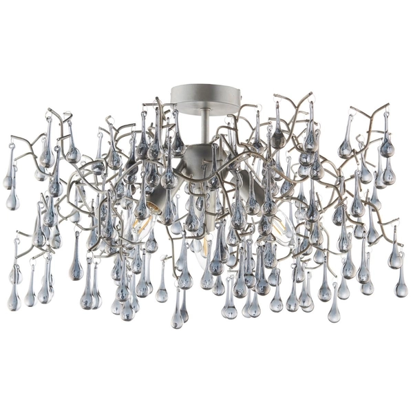 Sufitowa lampa ażurowa L&-190302 Light& hampton srebrna dymiona