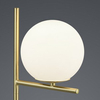 Stojąca LAMPA stołowa NYXIS DL108502000 Trio modernistyczna LAMPKA szklana kula mosiądz biała