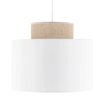 Skandynawska lampa wisząca Duo 1856 tuba z naturalnej juty biały