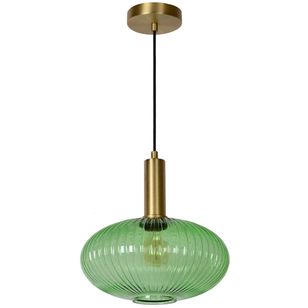LAMPA wisząca MALOTO 45386/30/33 Lucide loftowa OPRAWA szklany zwis zielony mosiądz
