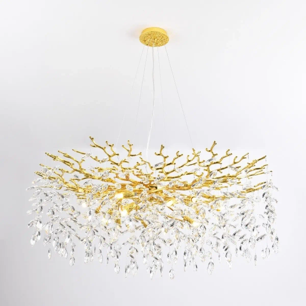 Kryształowy żyrandol CINDY MD4115-13IGN-II do jadalni złoty