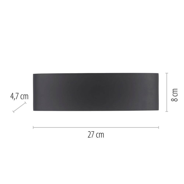 Ścienna lampa ogrodowa Carlo LED 8W 3000K metalowa grafitowa