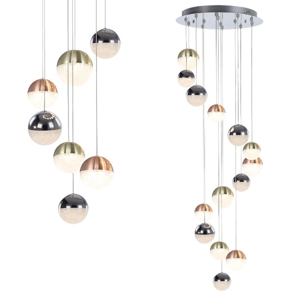 Loftowa LAMPA wisząca MOCADO PND-13112146-14A-CR Italux futurystyczna OPRAWA szklany ZWIS LED 58,8W 3000K kaskada multikolor