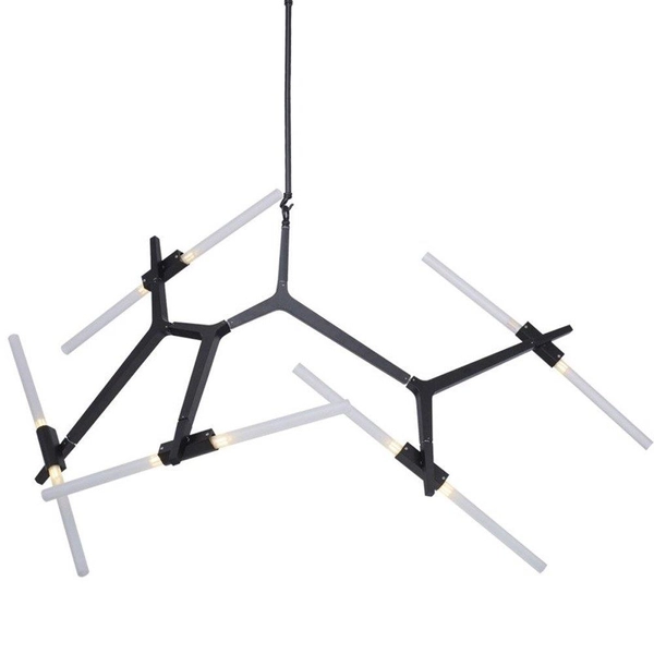 Designerska lampa wisząca Sticks ST-1001-10 BLACK Step salonowa czarna