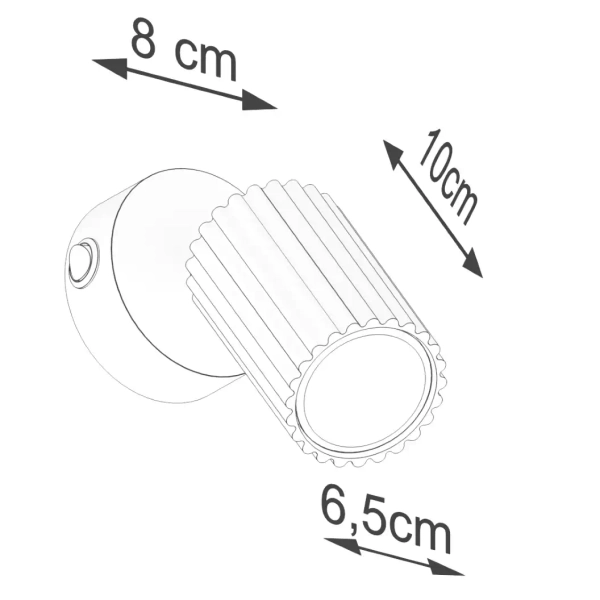 Regulowana lampa ścienna KARBON SL.1579 z włącznikiem ryfel czarna