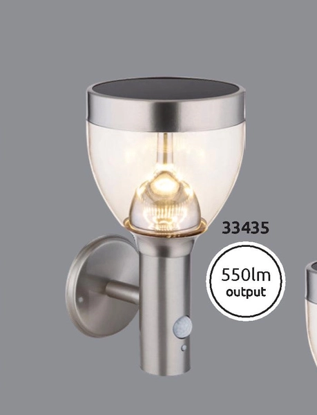 Kinkiet do ogrodu Solar 33435 Globo LED 6W 3000K czujnik ruchu IP44 srebrny