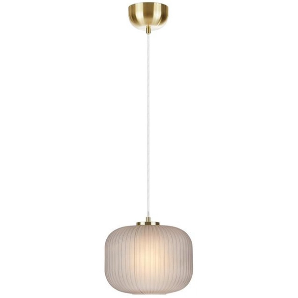 LAMPA wisząca SOBER 107919 szklana OPRAWA plisowany zwis mosiądz przydymiony