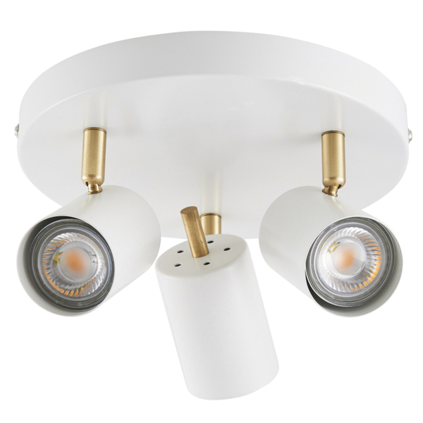 Lampa sufitowa Gull 59932 Endon reflektorki regulowane białe mosiądz