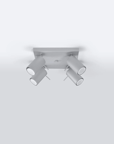 Plafon LAMPA sufitowa Ring SL.0452 Sollux natynkowa OPRAWA metalowa SPOT regulowane tuby szare