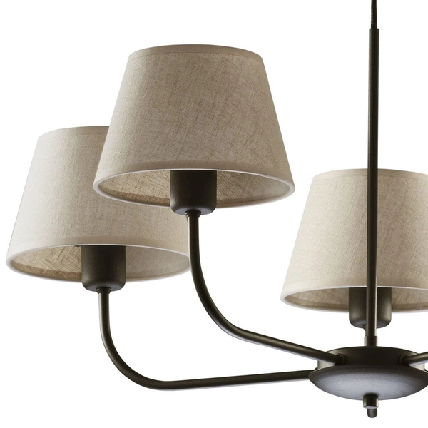 Abażurowy żyrandol Chicago 3989 TK Lighting wielopunktowy lniany