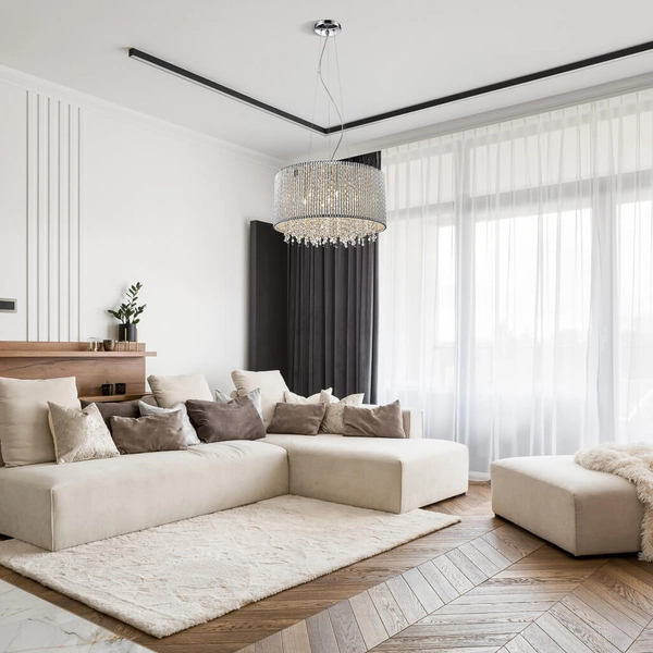 Lampa wisząca z kryształami Anabella P0207-07D-F4QL Italux okrąg srebrny przezroczysty