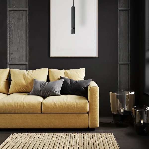 Podłużna lampa wisząca JOKER ALL BLACK MLP96794 do salonu czarny