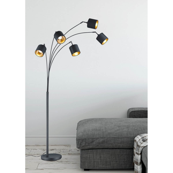Podłogowa lampa z abażurami IKERIS DL579-46330 tuby czarny złoty