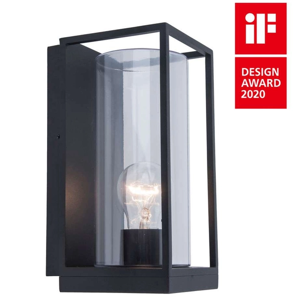 Ścienna LAMPA ogrodowa FLAIR 5288803012 Lutec elewacyjna OPRAWA zewnętrzna outdoor IP44 czarna przezroczysta