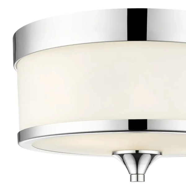 Okrągła lampa sufitowa FLEETWOOD C03286CH szklana srebrny biały