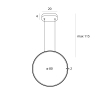 Wisząca lampa do jadalni VISUAL czarna P0654 1xLED 28W 3000K IP44 ring
