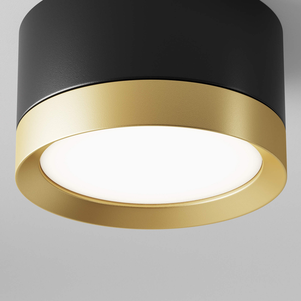 Okrągła oprawa sufitowa LED 12W czarna złota Hoop OUTLET