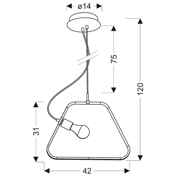 Wisząca LAMPA geometryczna A0023-321 Candellux metalowa OPRAWA trapez LED 12W 4000K zwis czarny