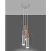 Wisząca lampa loftowa SL.1013 nad wyspę biała drewniana