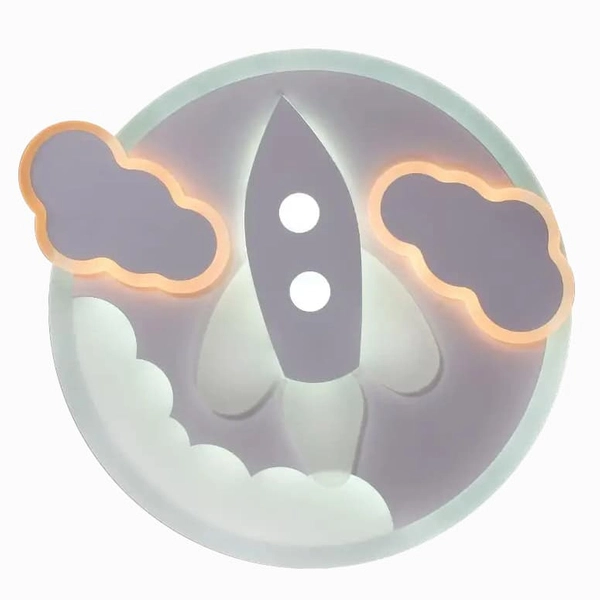 LAMPA sufitowa VEN P-666/2 dziecięca OPRAWA plafon LED 74W rakieta biały