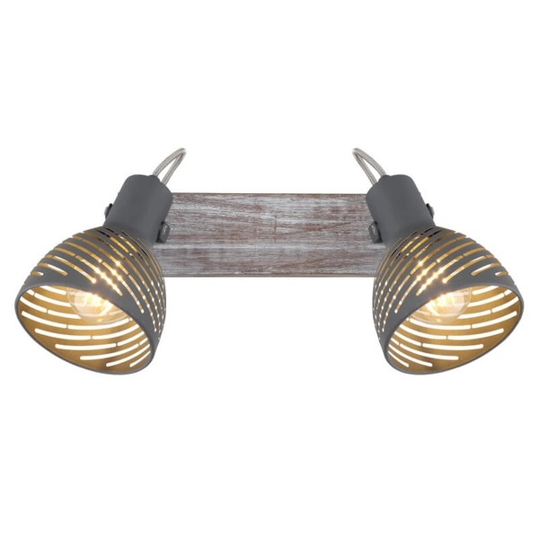 Lampa reflektorowa sufitowa Mori 54661-2 drewniana szara biała