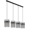 Wisząc lampa nad stół GORLEY 15698-4H szklana loft czarna przydymiona