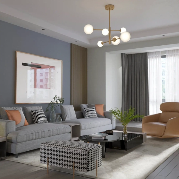 Sypialniana lampa sufitowa Bolti PLC0103-GD Yaskr szklane kule biała złota