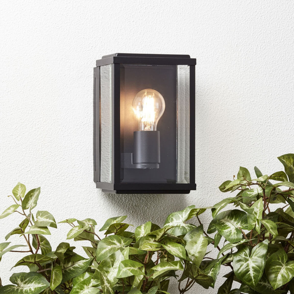 Prostokątna lampka ścienna Gaia 44480/06 na zewnątrz czarny
