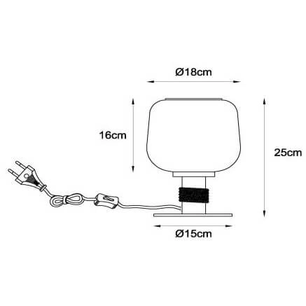 Stołowa lampka Ilona 45508/01/62 szklana czarny bursztynowy