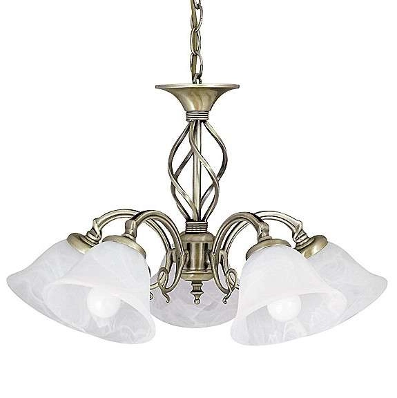 Wisząca LAMPA dekoracyjna BECKWORTH 7135 Rabalux angielska OPRAWA metalowy ZWIS na łańcuchu brąz biały