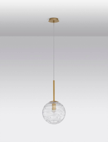 Lampa wisząca CABRAL LE42905 Luces Exclusivas szklana kula crystal złota
