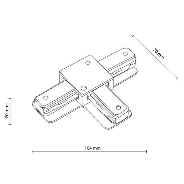Łącznik do systemy szynowego 1-fazowego Tracer 3518 TK Lighting metalowy biały