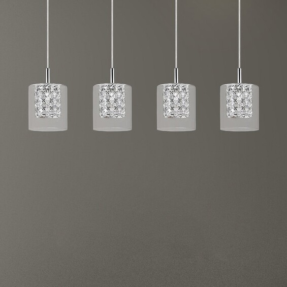 Wisząca lampa szklana Duchess 3116 na listwie do pokoju crystal chrom