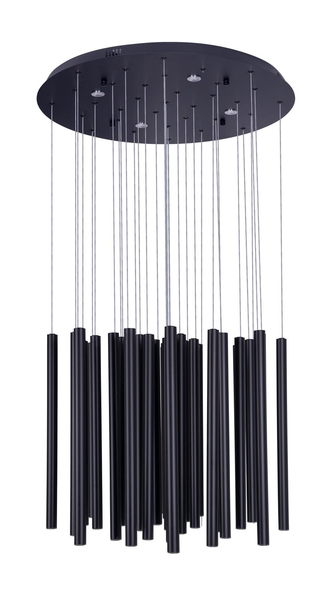 Wiszące tuby do sypialni P0419D żyrandol LED 45W 3000K zwis czarny