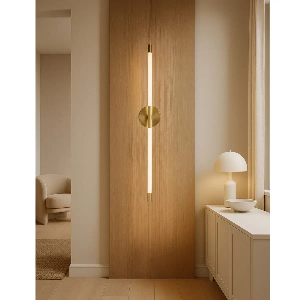 Podłużny kinkiet Linear KWL-Z LED 14W 3000K tuba złota