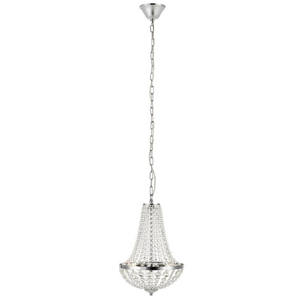 Pałacowa lampa wisząca Granso 107550 salonowa na łańcuchu chrom