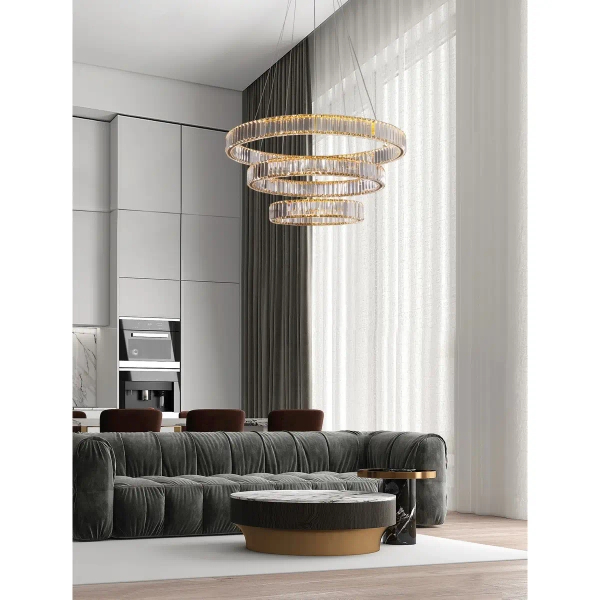 Salonowy żyrandol pałacowy Bauta crystal LED 92W 3500K złoty