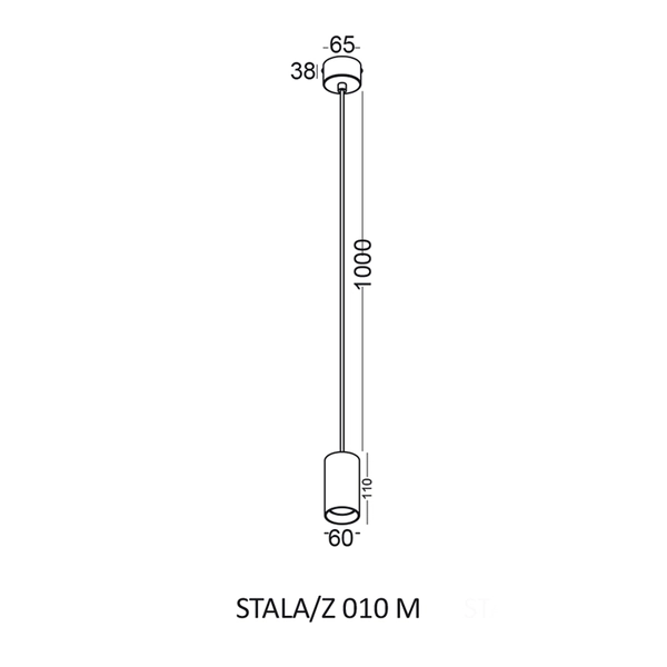 Lampa wisząca tuba Stala 501001005 Elkim do salonu złota