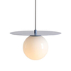 Szklana lampa wisząca Loop 1125G16_S Aldex kula ball biała niebieska