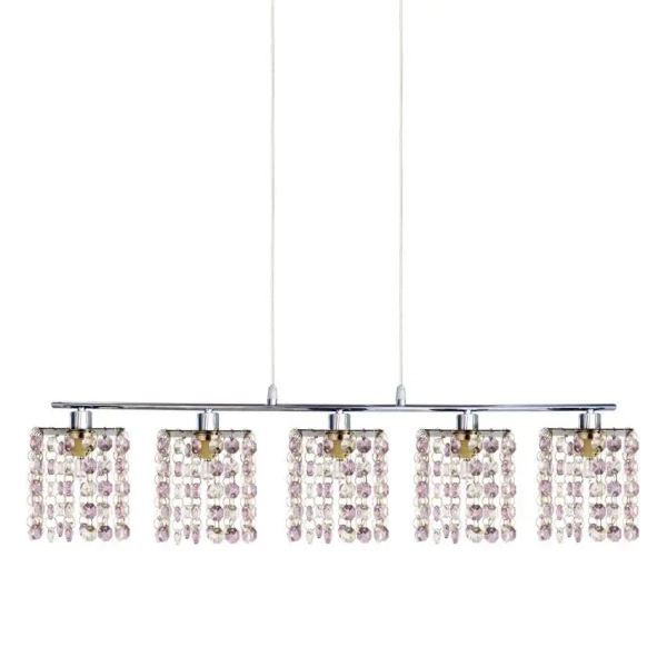 Kryształowa lampa wisząca CLASSIC 35-59294 glamour chrom fioletowy