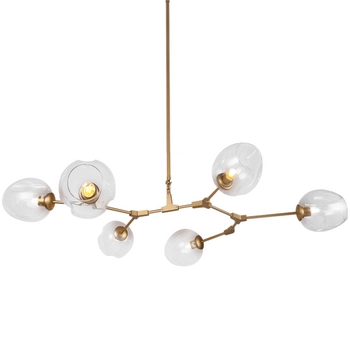 Szklany żyrandol CHEMISTRY CGCHEMISTY150 molekuły glamour złote